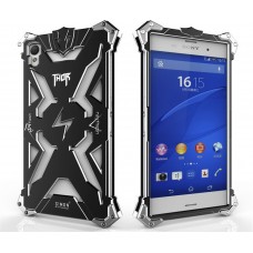 Sony Xperia Z3 - Armor THOR Aluminium Metal Cover Case with inner Silicone Shell Case - Black